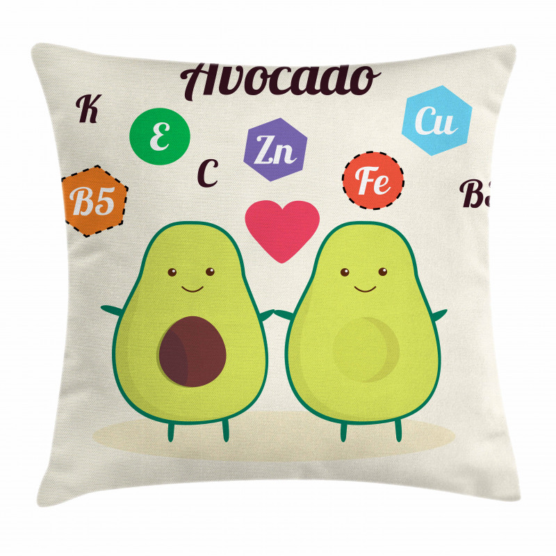 Funny Food Vitamins Pillow Cover