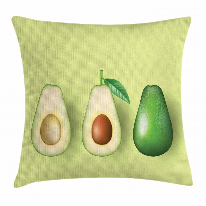 Realistic Half Avocado Pillow Cover