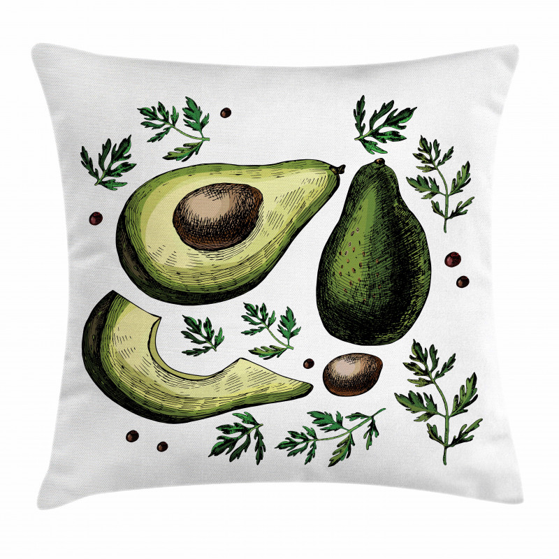 Tropical Fruit Elements Pillow Cover