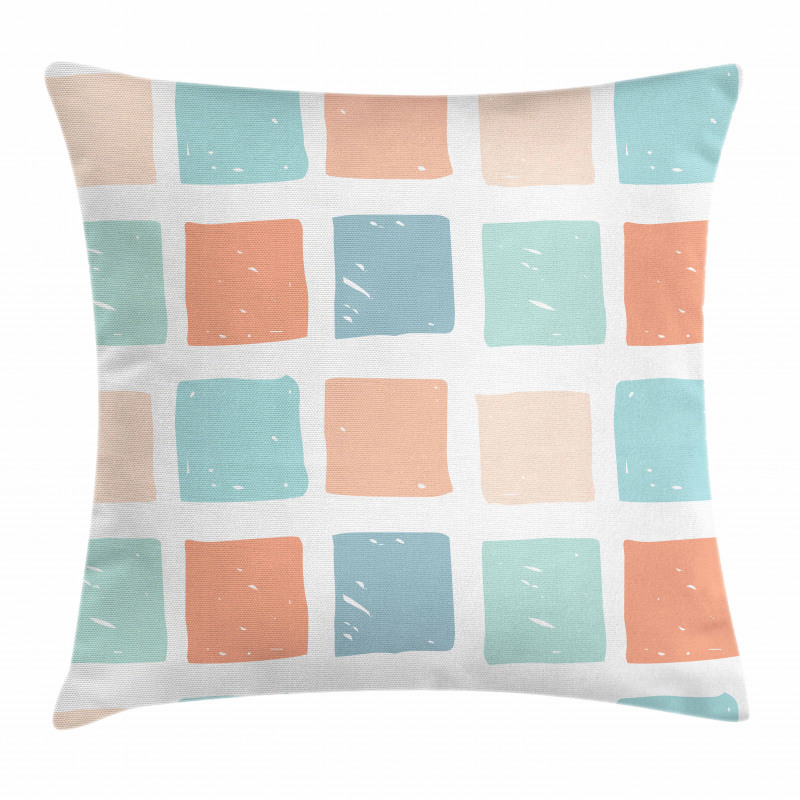 Pale Mosaic Squares Pillow Cover