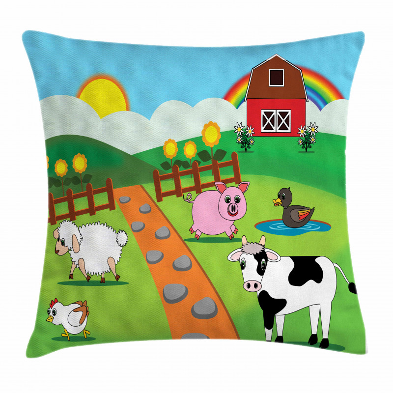 Cartoon Farmhouse Life Pillow Cover