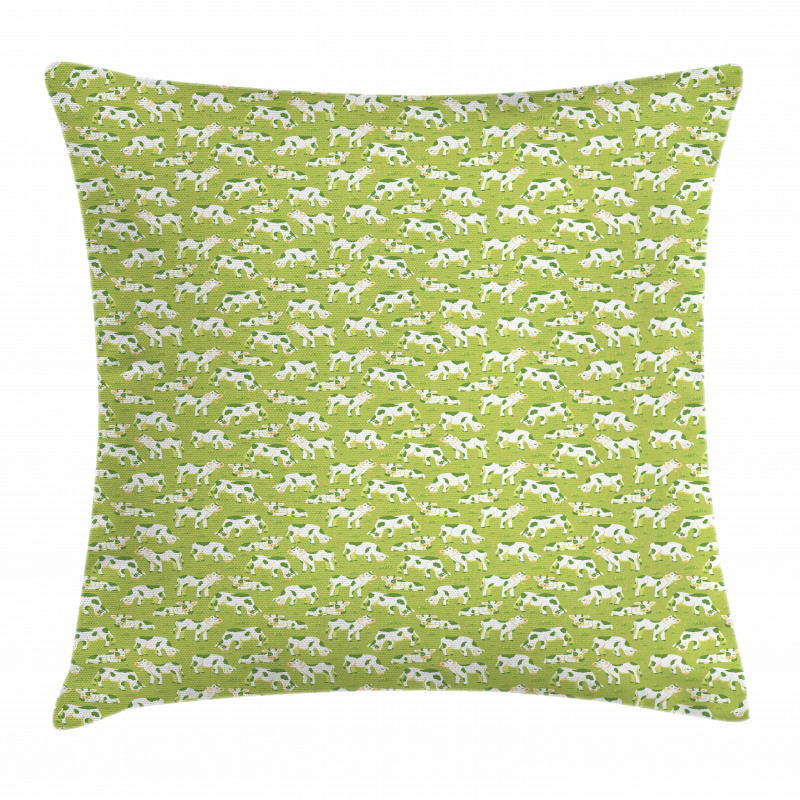Bovines on Green Meadow Pillow Cover