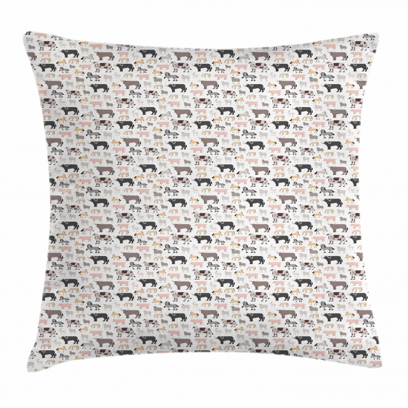 Graphic Cattle Design Pillow Cover