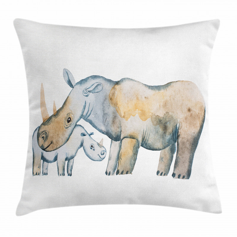Mother and Baby Animals Pillow Cover