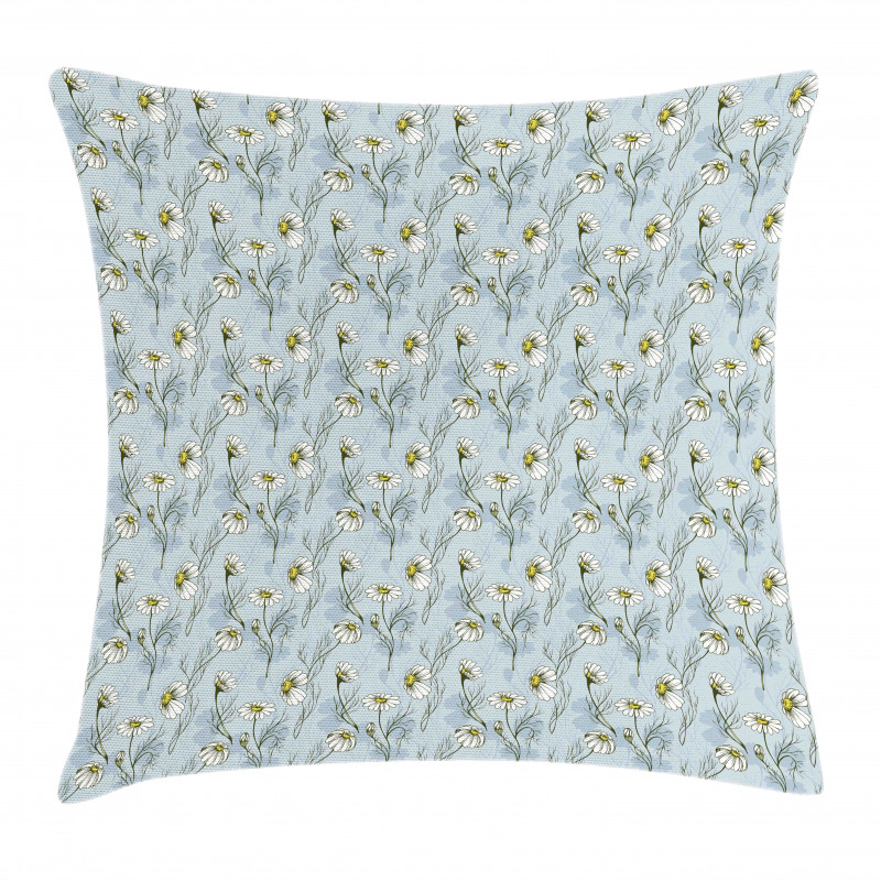 Floral Doodle Silhouette Pillow Cover