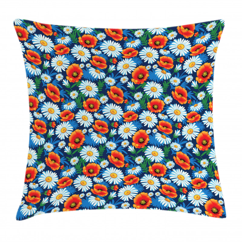 Vibrant Colored Poppies Pillow Cover