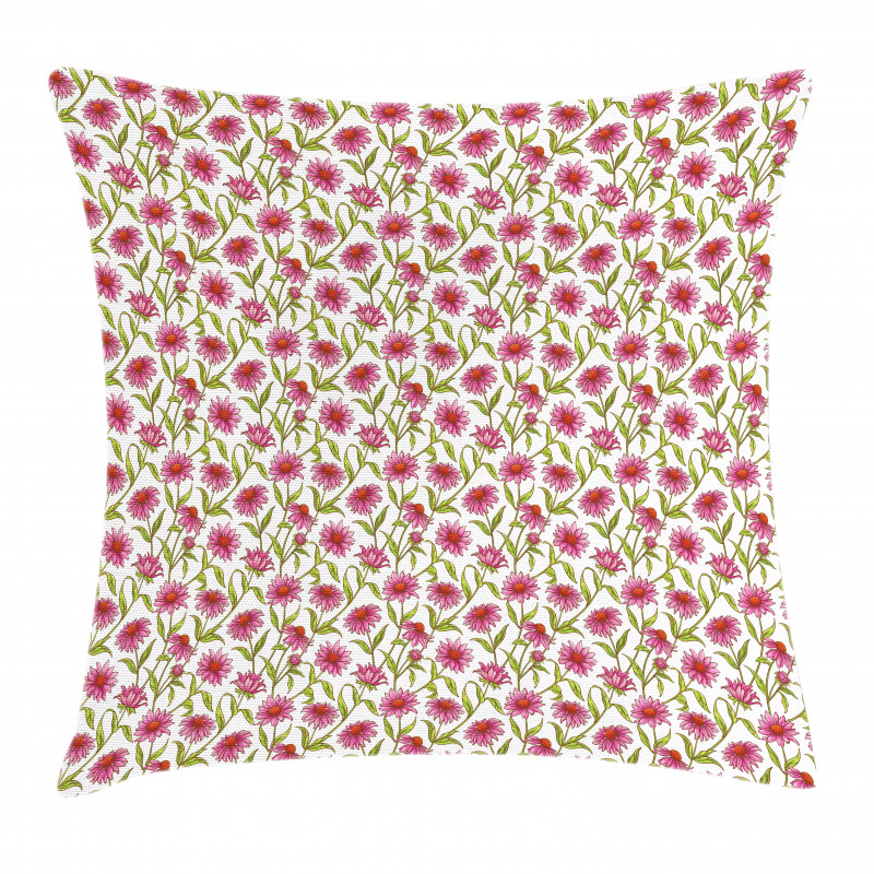 Fresh Organic Echinacea Pillow Cover