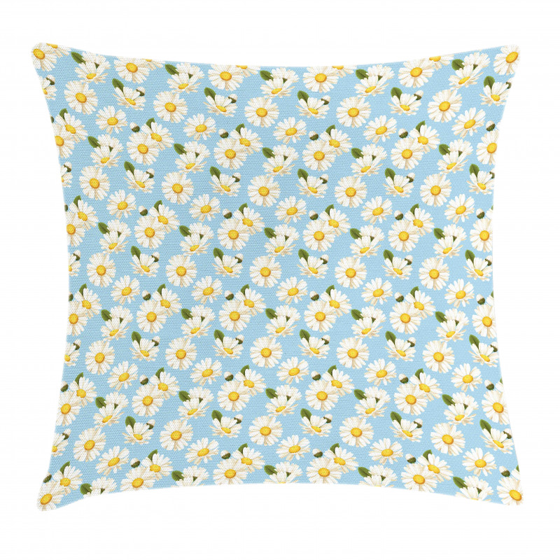 Spring Season Wildflowers Pillow Cover