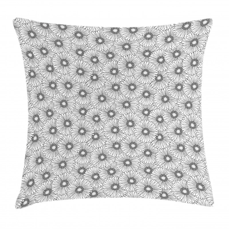 Overlapped Gerbera Floral Pillow Cover