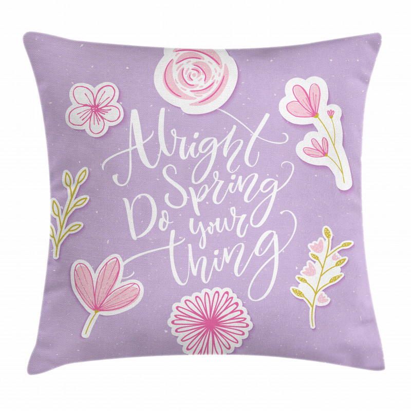 Spring Theme Funny Floral Pillow Cover