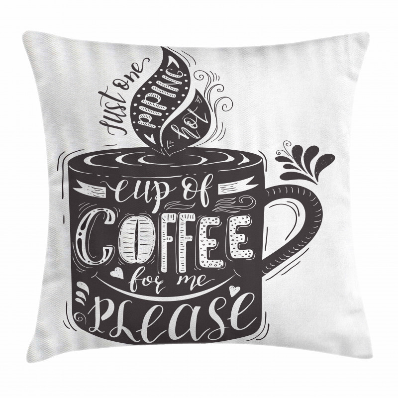 Texts Coffee Cup Pillow Cover