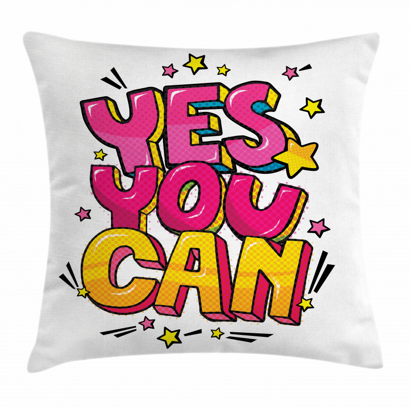 Yes You Can Word Bubble Pillow Cover