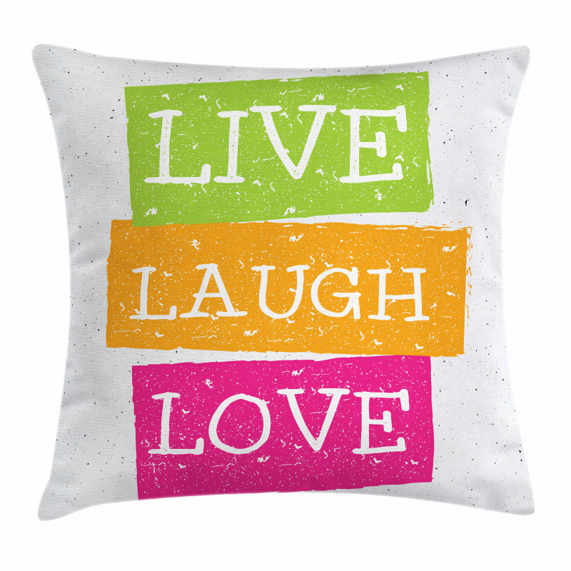 Live Laugh Love Vibrant Pillow Cover