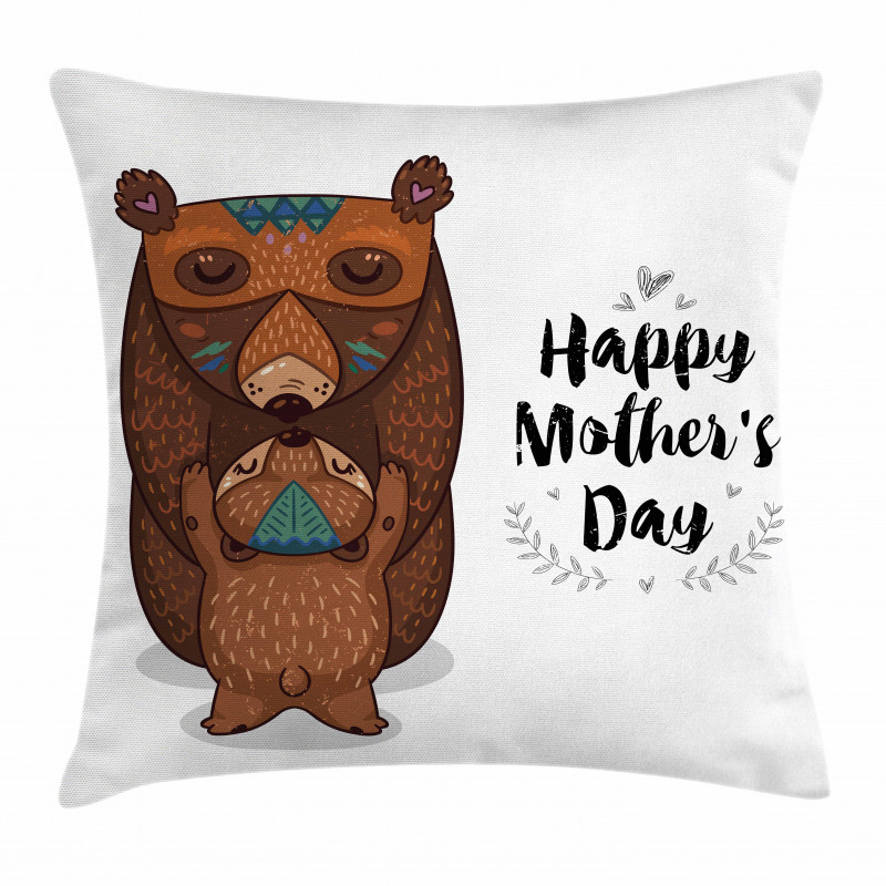 Mom and Baby Bear Hug Pillow Cover