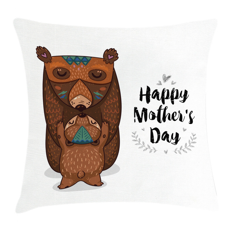 Mom and Baby Bear Hug Pillow Cover