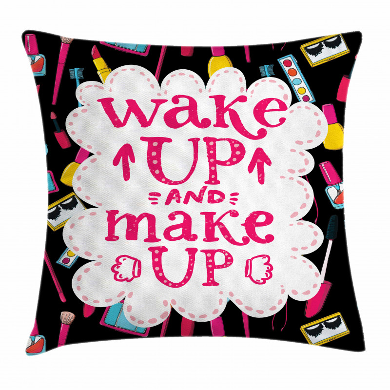 Witty Wake Make Pillow Cover