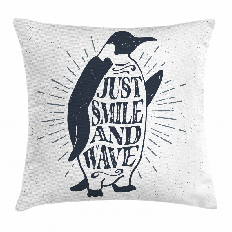 Penguin Waving Flipper Pillow Cover