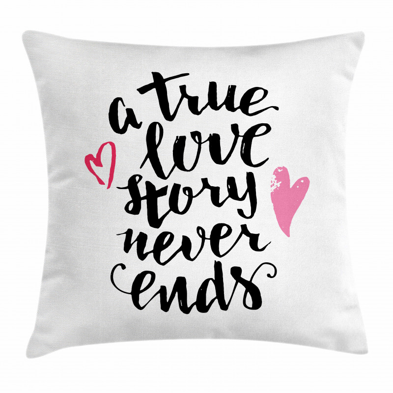 True Love Story Hearts Pillow Cover
