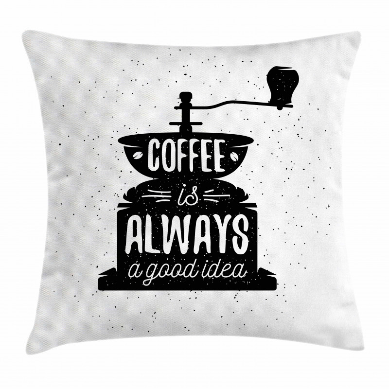 Grungy Typography Coffee Pillow Cover