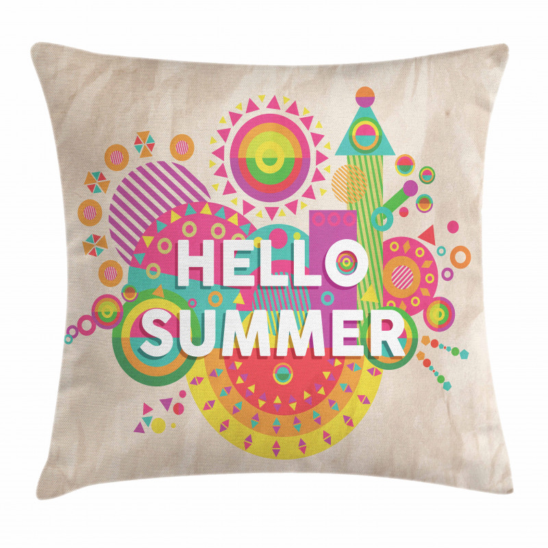 Hello Summer Typography Pillow Cover