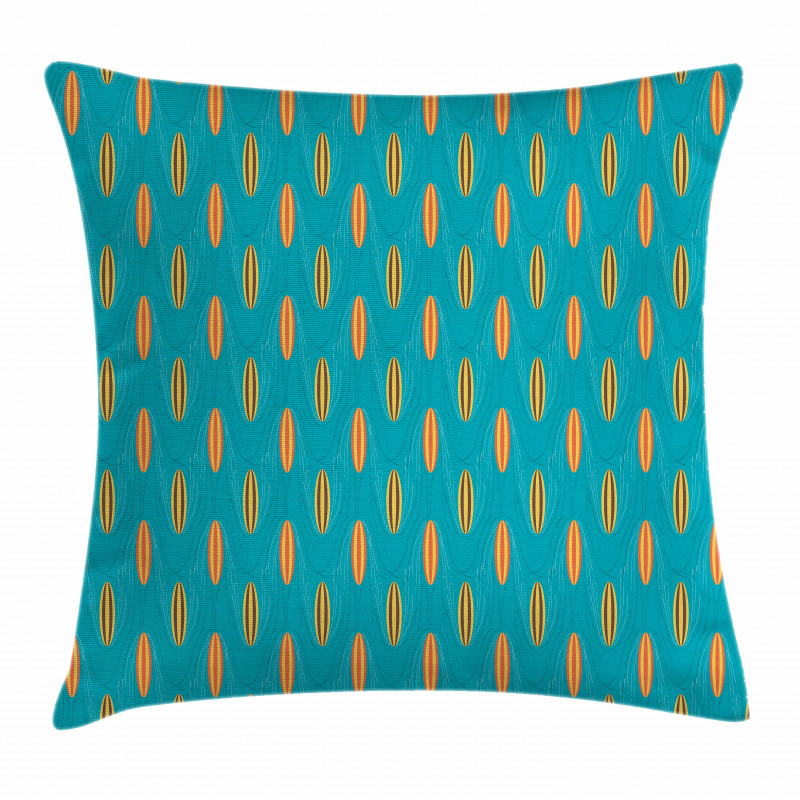 Wave Board Summer Pattern Pillow Cover