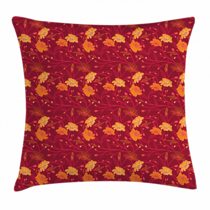 Blossoming Twigs Buds Pillow Cover