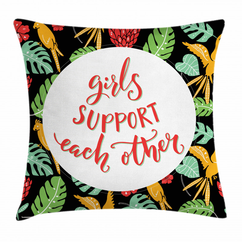 Tropical Theme Words Pillow Cover