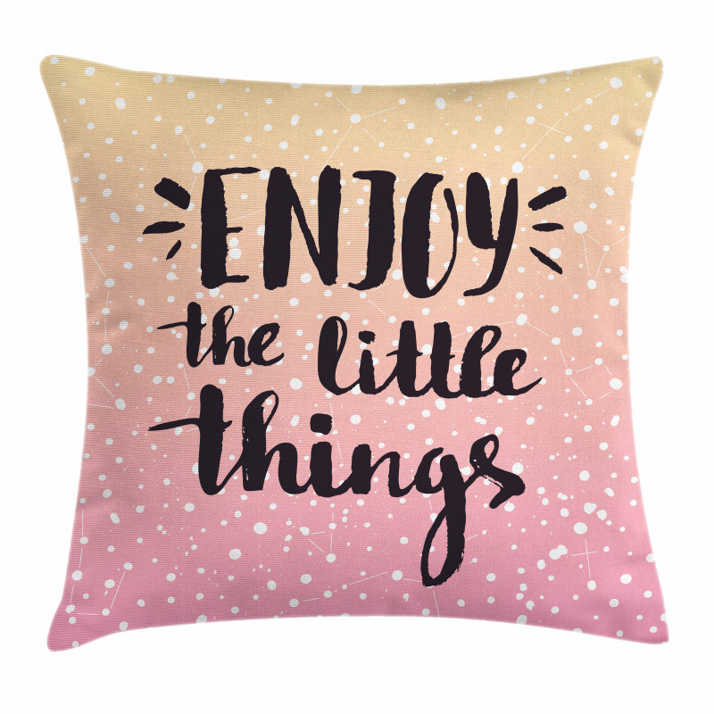 Ombre Dots and Slogan Pillow Cover