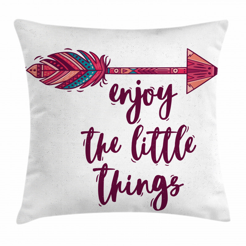 Traditional Boho Words Pillow Cover