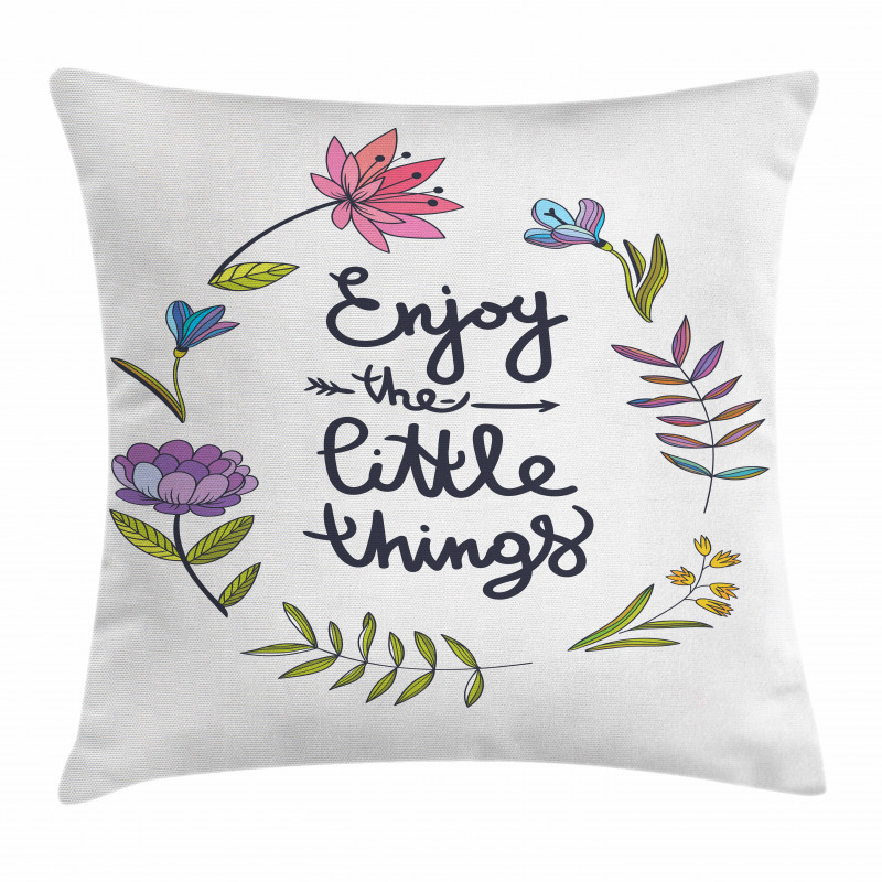 Hand Drawn Wreath Design Pillow Cover