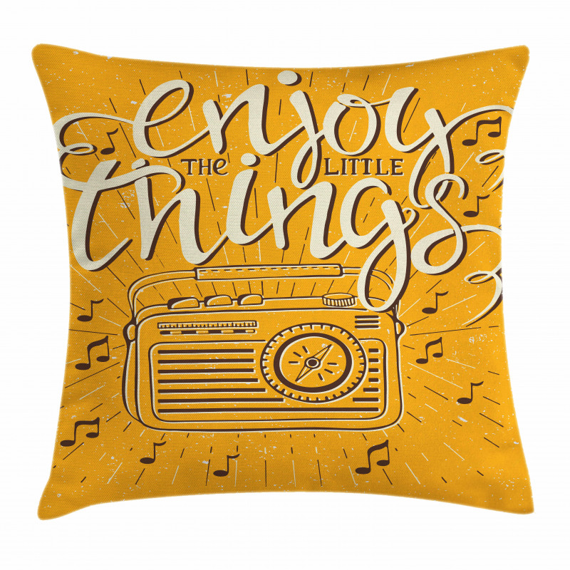 Retro Radio Playing Music Pillow Cover