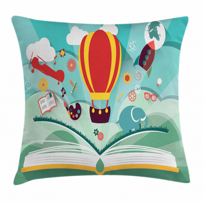 Open Book Imagination Pillow Cover