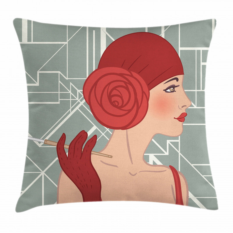 Lady with Bandana Pillow Cover