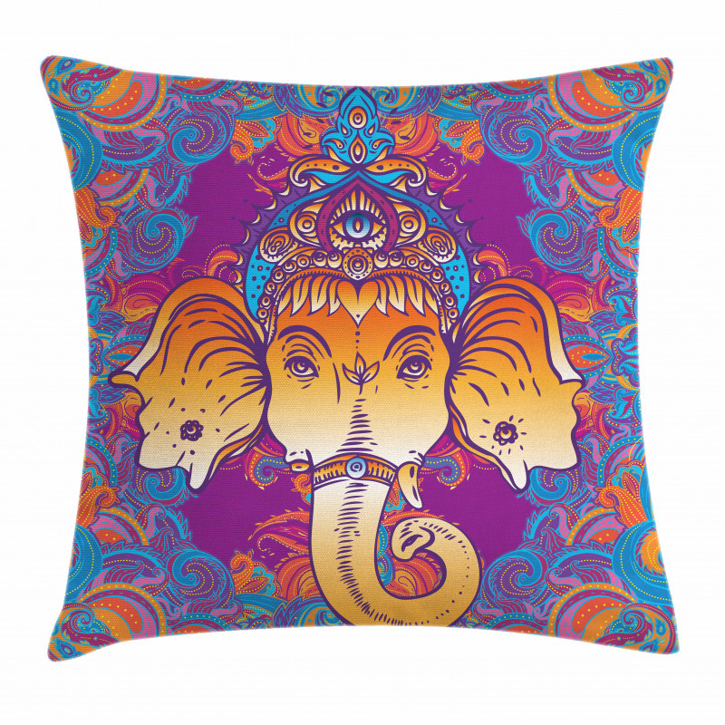 Ornamental Elephant Pillow Cover