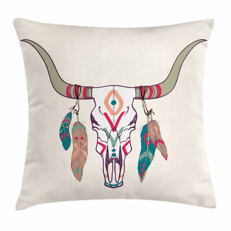 Texas Longhorn Steer Pillow Cover