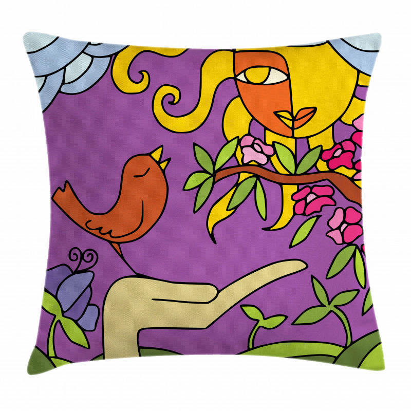 Tweeting Tiny Birds Pillow Cover