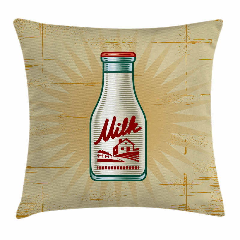 Retro Milk Bottle Pillow Cover