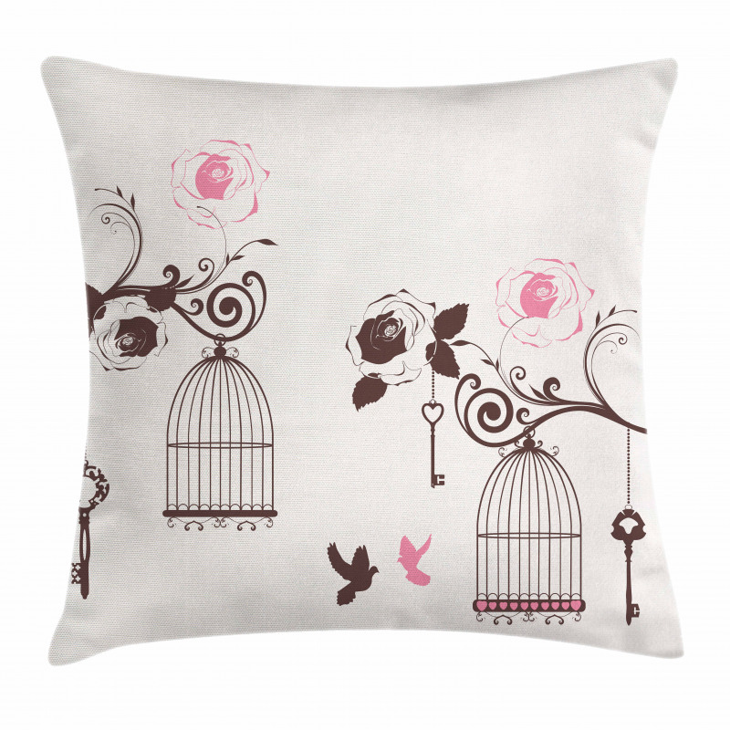 Bird Cages Keys Doves Pillow Cover