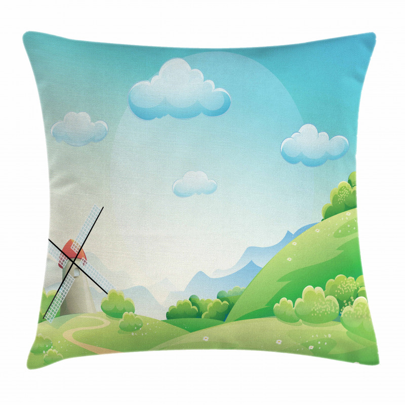 Cartoon Country Landscape Pillow Cover