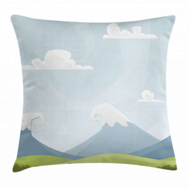 Cartoon Mountains Idyllic Pillow Cover