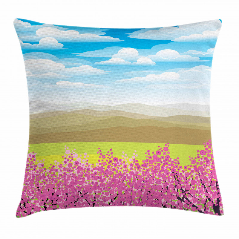 Branches with Mountain Pillow Cover