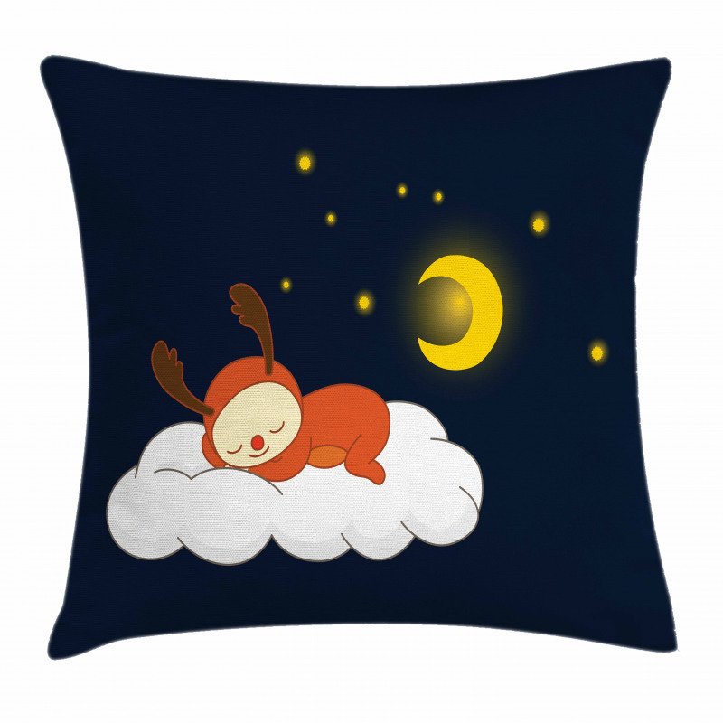 Reindeer Sleeping in Sky Pillow Cover