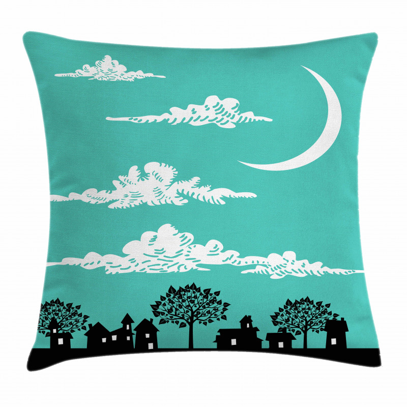 Buildings with Trees Pillow Cover