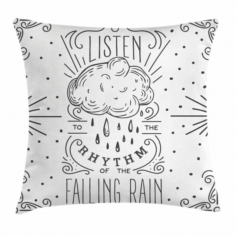 Lettering Words and Sun Pillow Cover