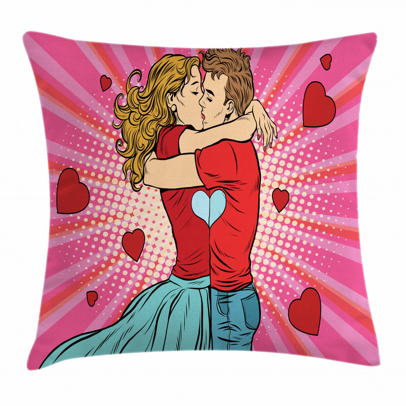 Pop Art Romantic Date Pillow Cover