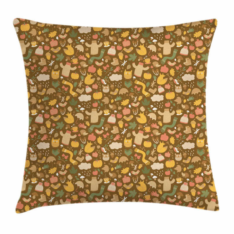 Fall Season Elements Pillow Cover