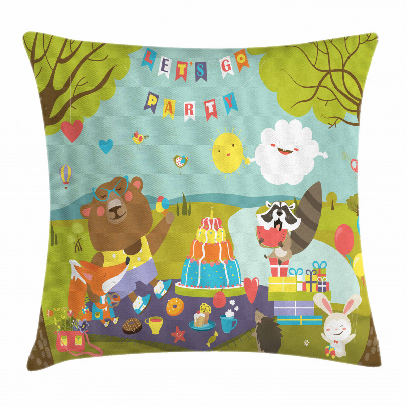 Woodland Party Design Pillow Cover