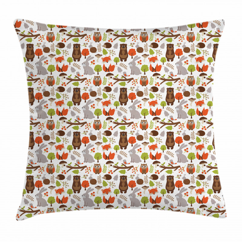 Small Forest Hedgehog Pillow Cover