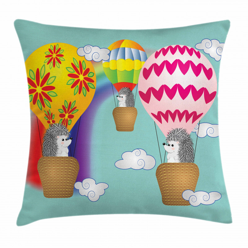 Animals in Balloons Pillow Cover
