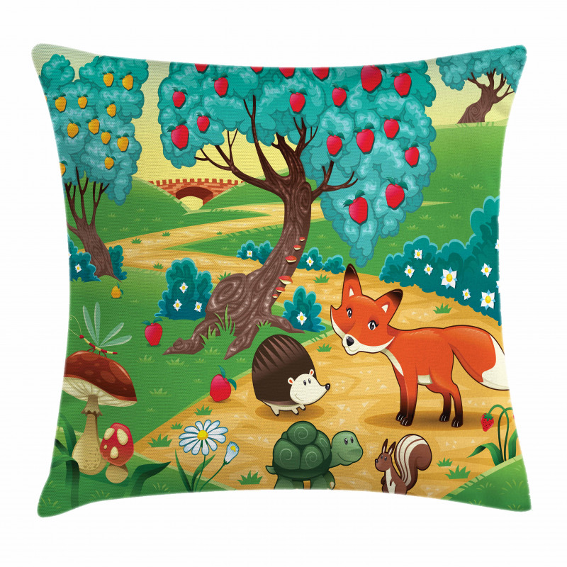 Woodland Happy Animals Pillow Cover
